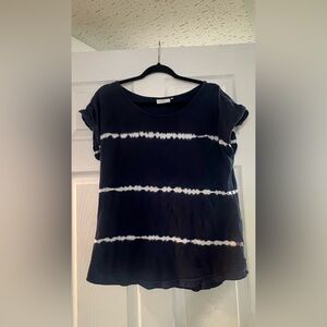 Foil Navy Blue Tie-Dye Women's Top size M